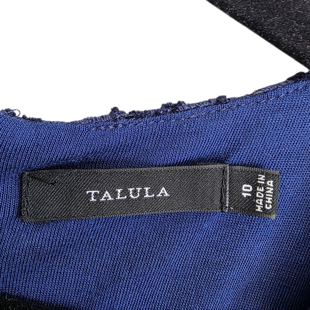 Talula Lace Fit & Flare Dress Navy Blue Cap Sleeve Sz 10 - Picture 8 of 10
